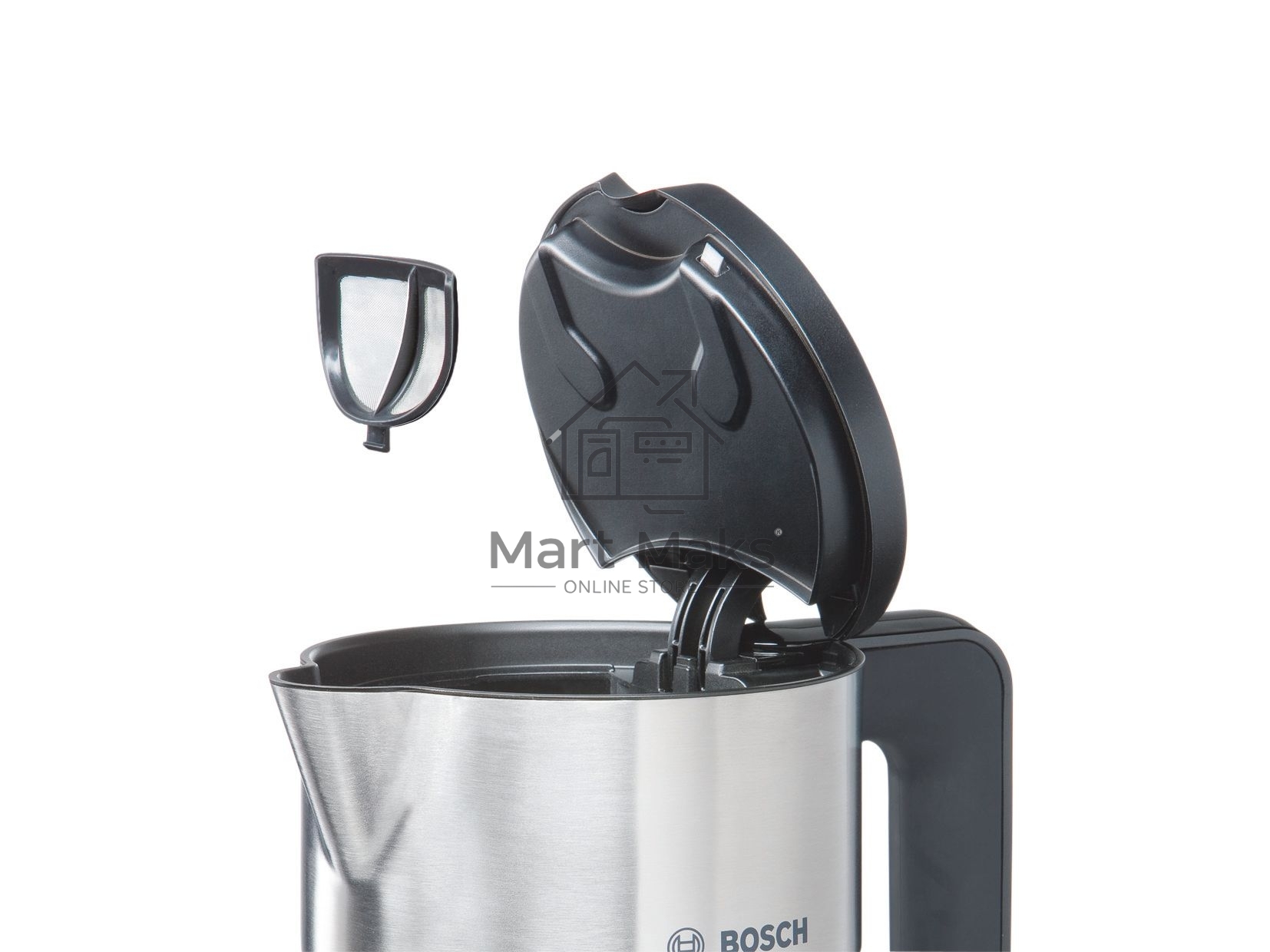 Чайник электрический Bosch TWK8611P 1.5л. 2400Вт белый/серебристый (корпус: нержавеющая сталь)