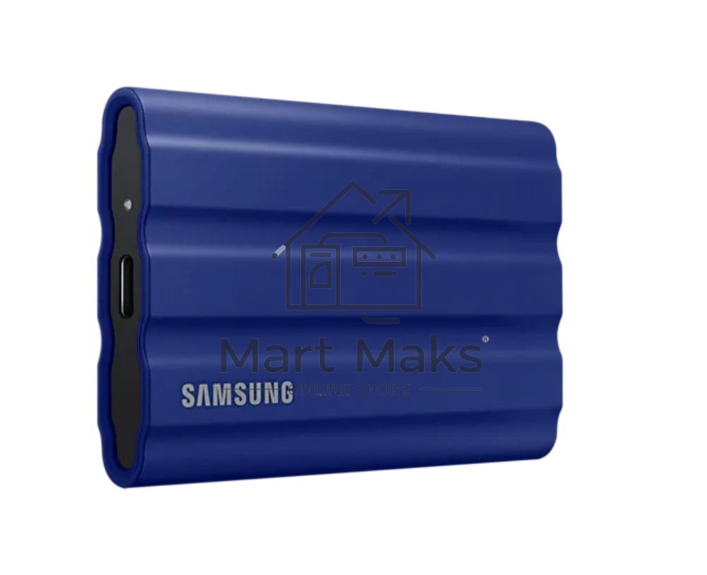 Накопитель Samsung External SSD T7 Shield, 2TB, Type C-to-C/A, USB 3.2 Gen2, R/W 1050/1000MB/s, IP65, 88x59x13mm, 98g, Blue (12 мес.)
