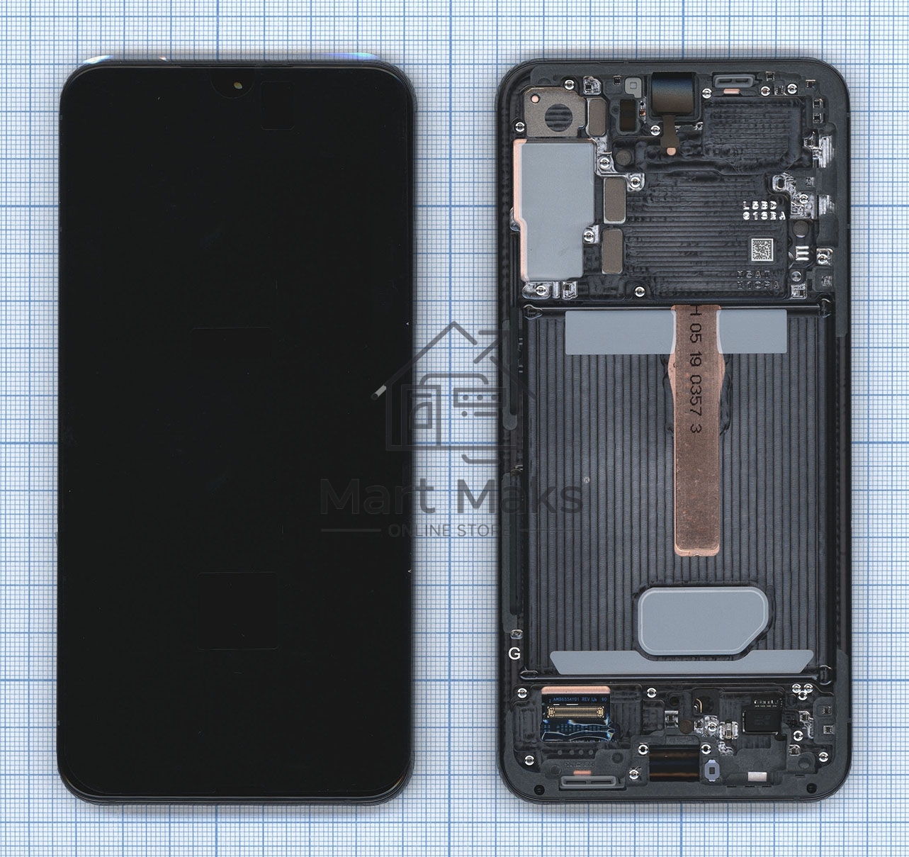 Дисплея для Samsung Galaxy S22 Plus SM-S906B в сборе с тачскрином ServicePack, зеленый (GH82-27500C)