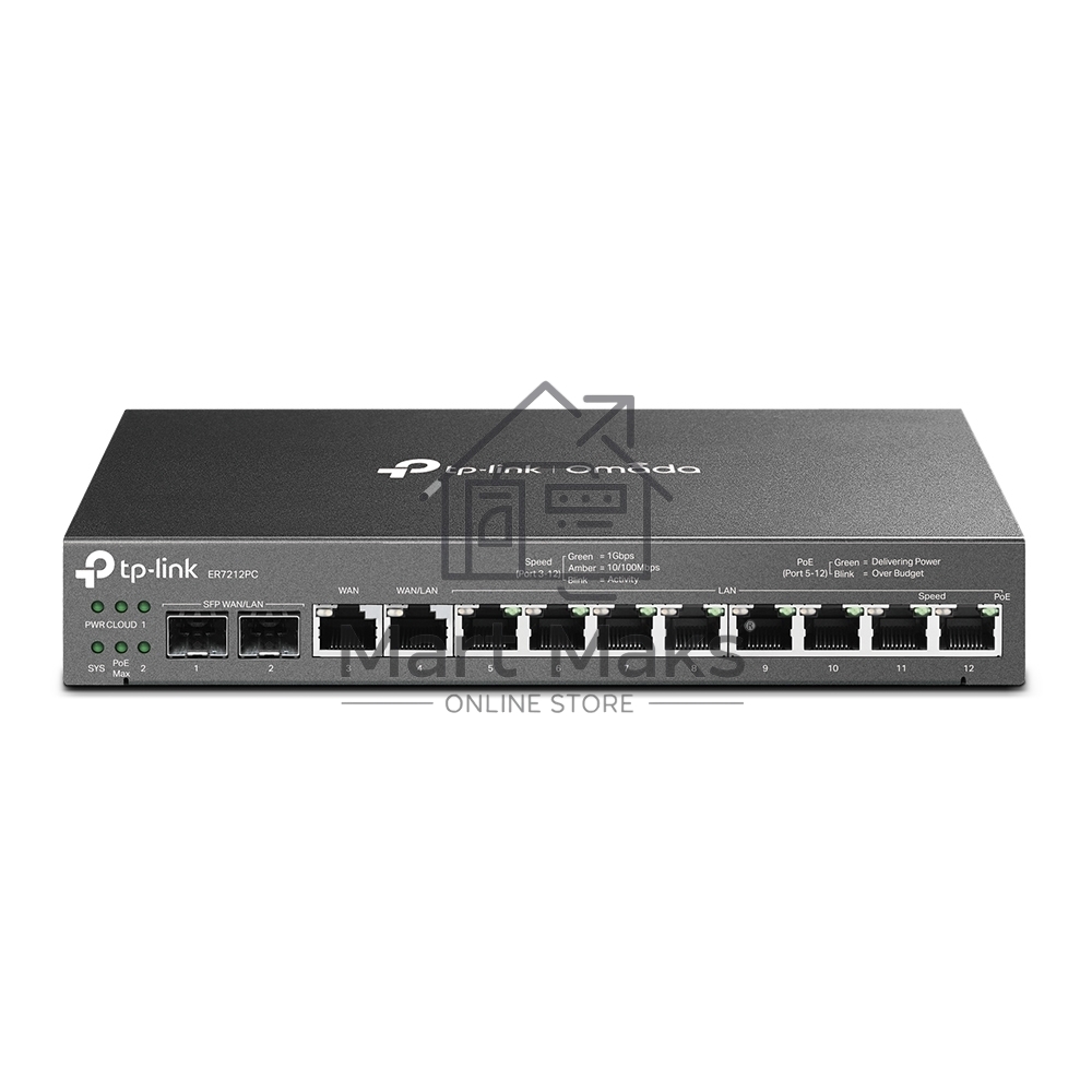 Гигабитный VPN-маршрутизатор TP-Link ER7212PC Omada с портами PoE+ и контроллером