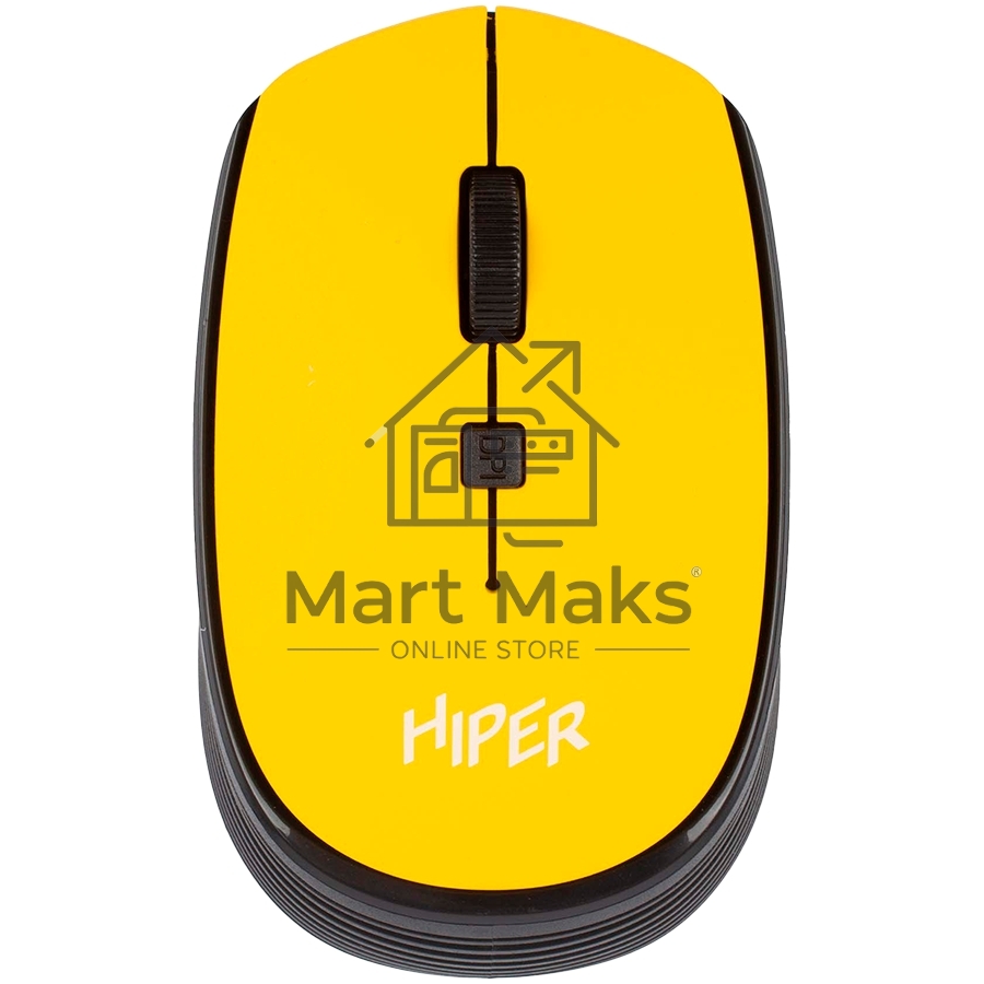 Мышь беспроводная HIPER HOMW-085 желтый, 1600 dpi, радиоканал, USB, кнопки - 4