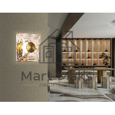 Светильник Ambrella light LH31035 BS/TI латунь/янтарь 6W 3000K 150*150*85