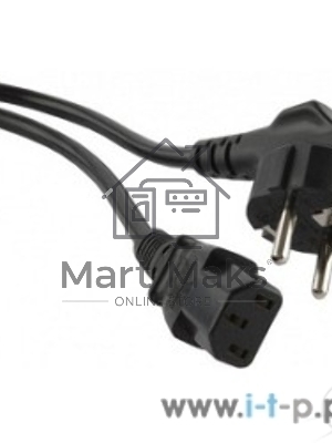 Кабель питания компьютера Hyperline PWC-IEC13-SHM-10-BK (Shucko+C13) (3x1.00), 10A, угловая вилка, 10 м 