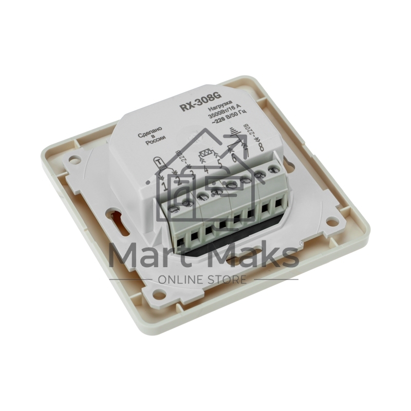 Терморегулятор механическийRX-308G (бежевый) (совместим с Schneider серии Glossa) Rexant