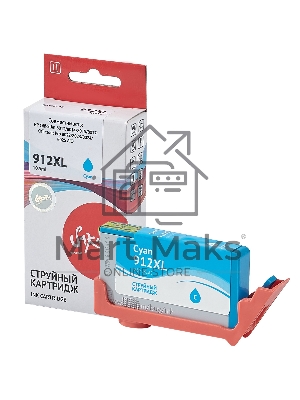 Картридж струйный Sakura 3YL81AE (№912XL Cyan) для HP, голубой, 10,5 мл., 825 к.