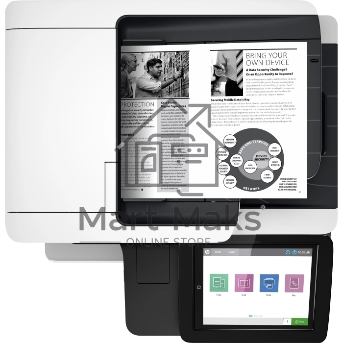 МФУ лазерный HP LaserJet Enterprise M528dn (1PV64A #B19), A4, ч/б, печ. до 43 стр/мин., скан. до 43 стр/мин. (ч/б) 38 стр/мин. (цвет), 1200 x 1200 dpi (печать) 600x600dpi (сканер), USB, RJ-45, Air Print, Mopria