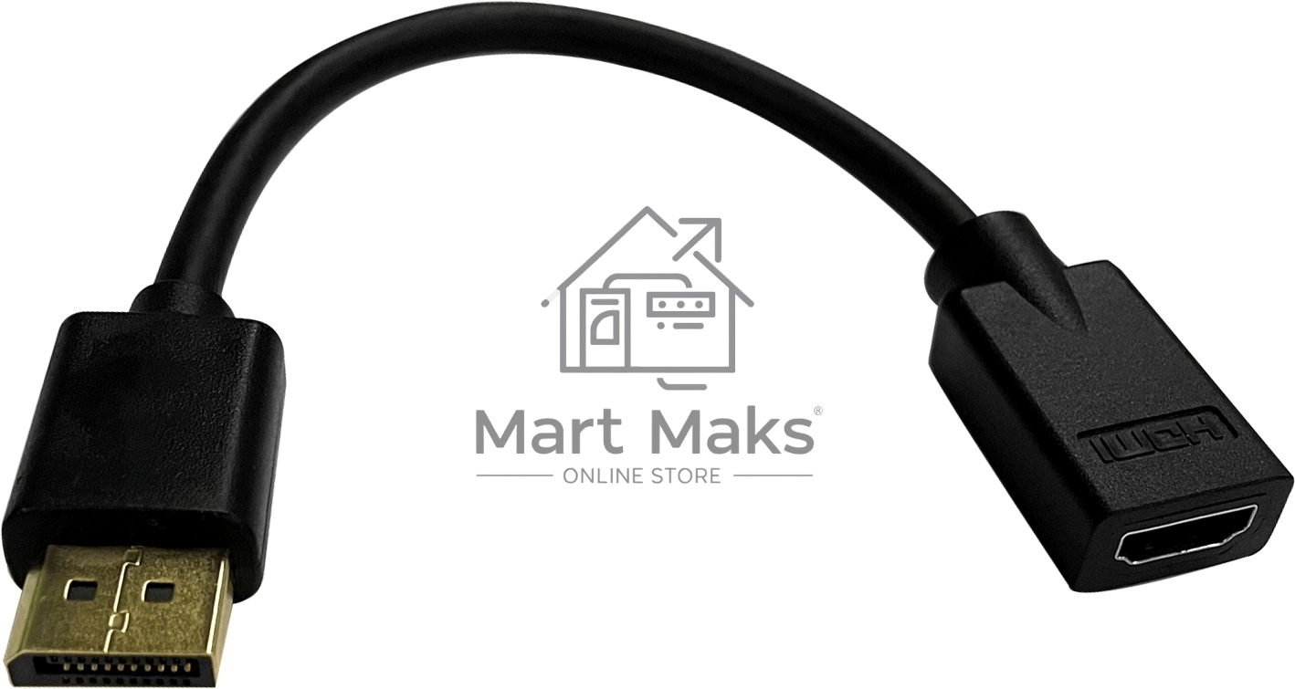 Переходник Buro DisplayPort (m)/HDMI (f) черный (BU-HDMI(F)-DP(M))