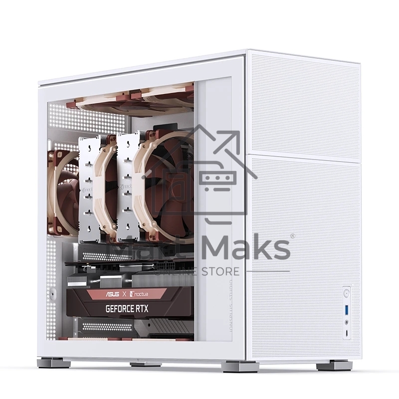 Корпус без блока питания Case JONSBO D41 MESH, Midi-Tower, TG, no fan, 1xUSB-A 3.2 + 1xUSB-C 3.2, ATX, mATX White