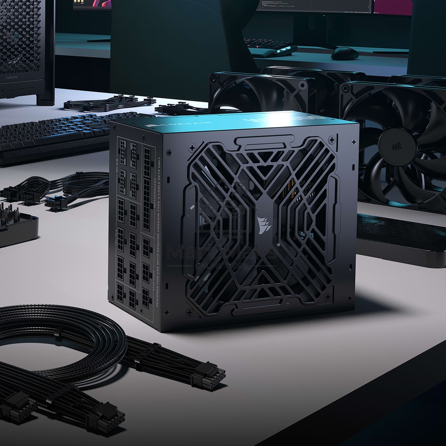 Блоки питания/ Power Supply Corsair WS3000, Model RPS0237, 3000W 80+ Platinum (ATX, 3.1, PCIe 5.1, Full modular, 1x24(20+4)pin, 4x12V-2x6, 2x4+4-pin CPU +12V (EPS), 6x4-pin Molex, 8x6+2-pin PCIe, 9xSATA3, Active, 140x140mm, 175x150x86mm, APFC, Power cable-EU, black)