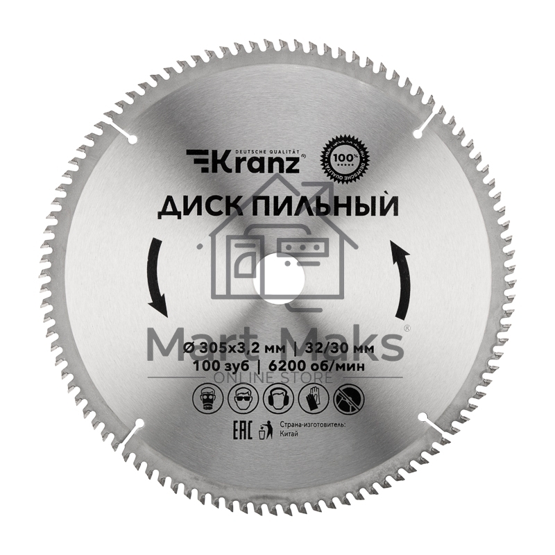 Диск пильный 305 мм х 100 зуб х 32/30 мм Kranz