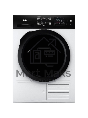 Сушильная машина Korting KD 69 IHP белый, 9 кг, сушка - тепловой насос, программ - 15, 59.6 x 85 x 64 см