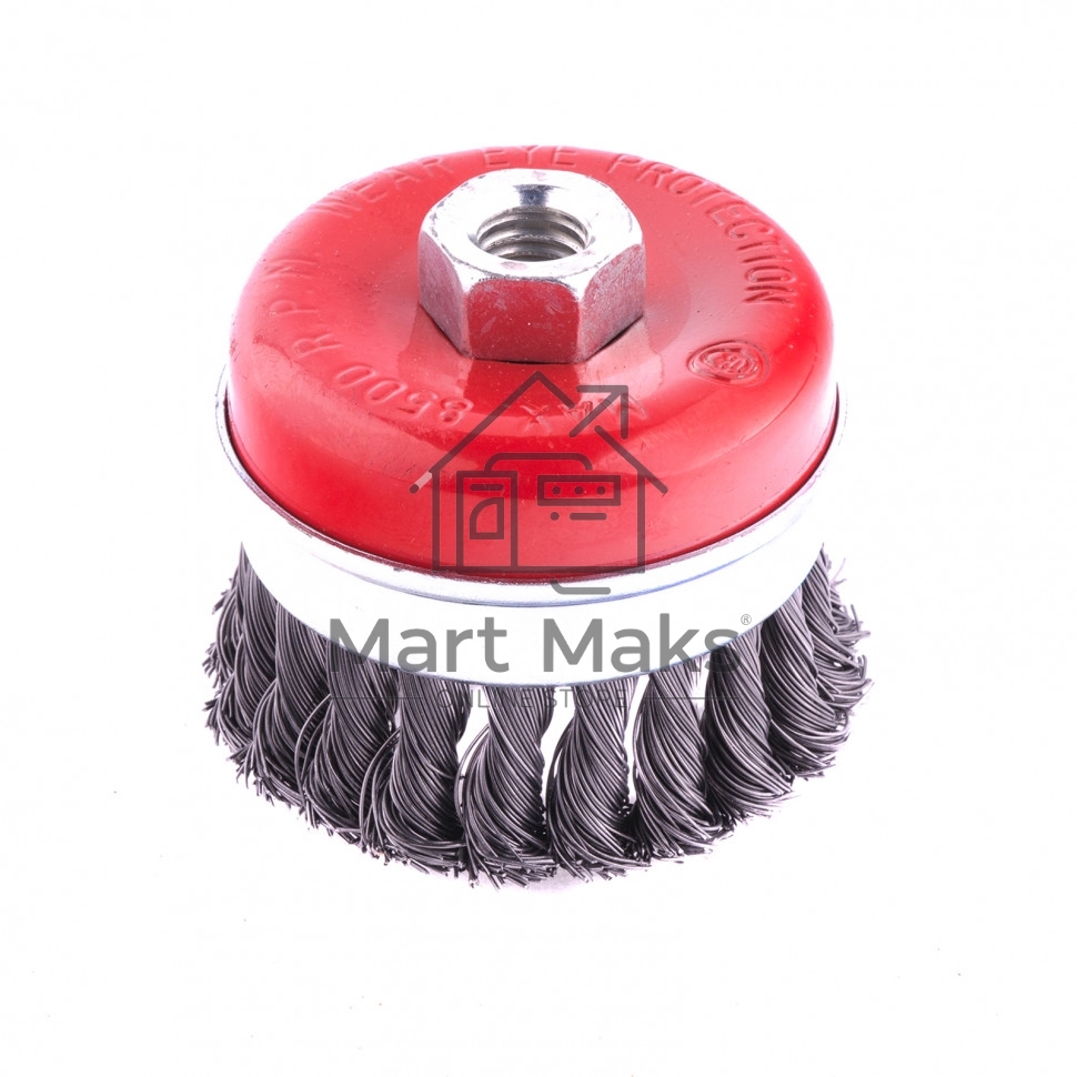 Щетка для УШМ Heavy Duty, 80 мм, М14, Чашка, крученая проволока 0,5 мм Matrix