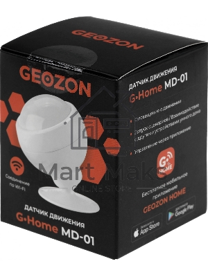 Умный детектор движения GEOZON MD-01/9м/115 градусов/Wi-Fi/Li-ion 500mAh/white GSH-SDM01