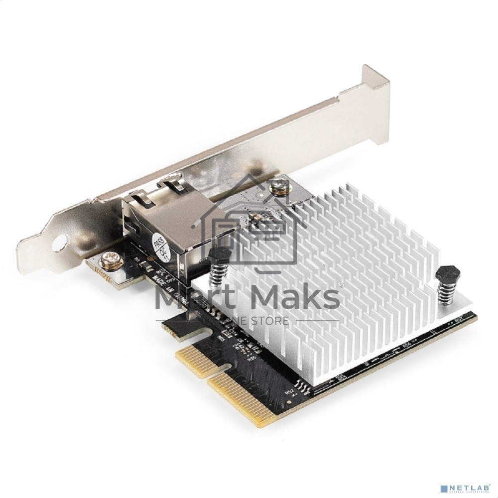 Сетевой адаптер ExeGate EXE-107S (PCI-E x4 v3.0, 1xRJ45, UTP 100Mbps/1000Mbps/2.5Gbps/10Gbps Marvell AQC107S)
