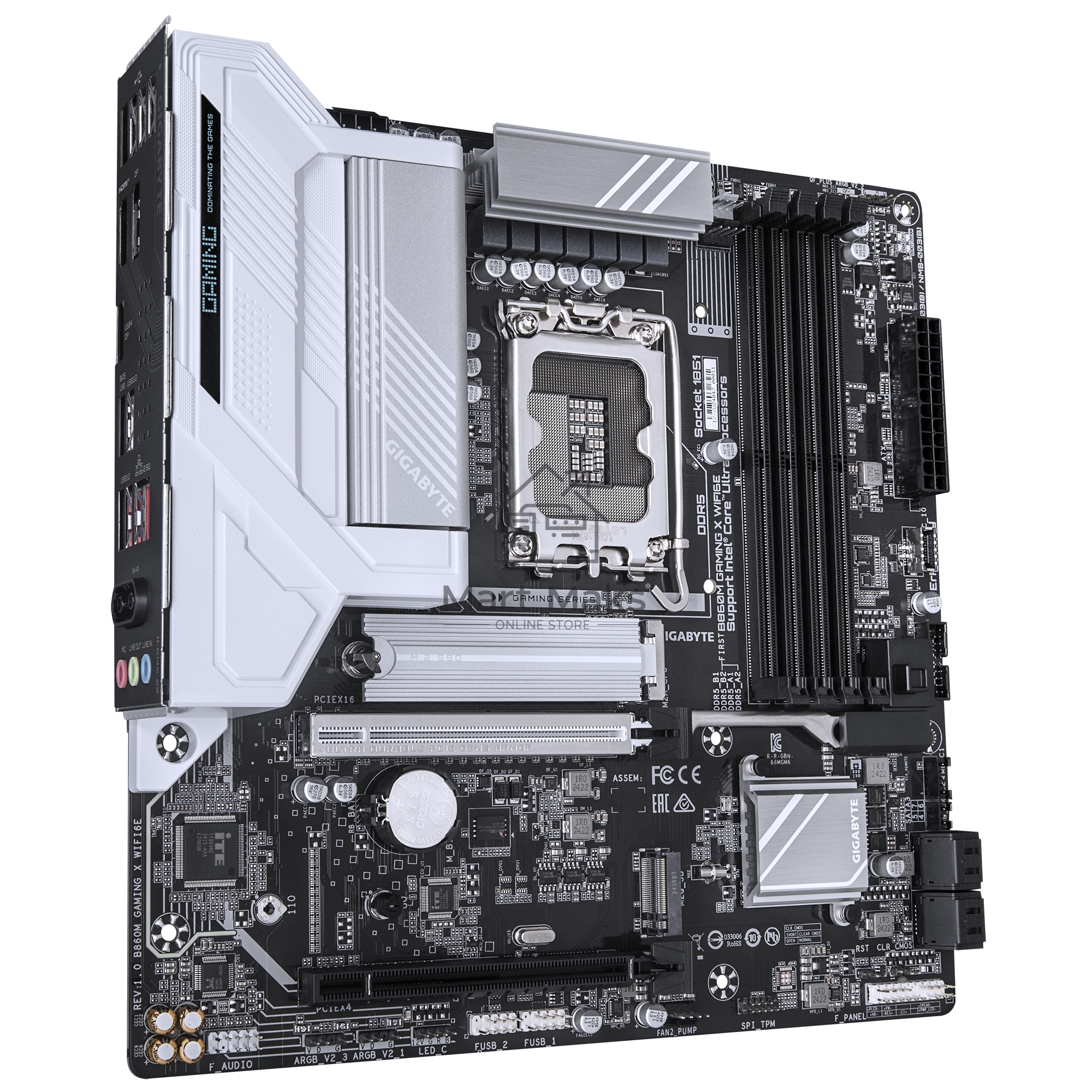 Материнская плата Gigabyte B860 GAMING X WIFI6E, LGA 1851, Intel B860, 4xDDR5, 4xSATA, 3xM.2, 1xPCIe 5.0 x16, 2xPCIe 4.0 x16, 1xHDMI, 1xDP, 1x 2.5Gb LAN, 4xUSB-A 2.0, 2xUSB-A 3.2 Gen 1, 1xUSB-C 3.2 Gen 2, 7.1, 3x3.5 мм, 3xARGB, 4xRGB, ATX