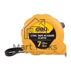 Рулетка Deli DL9075B 7,5мx25мм Метрическая. Корпус ударопрочный.