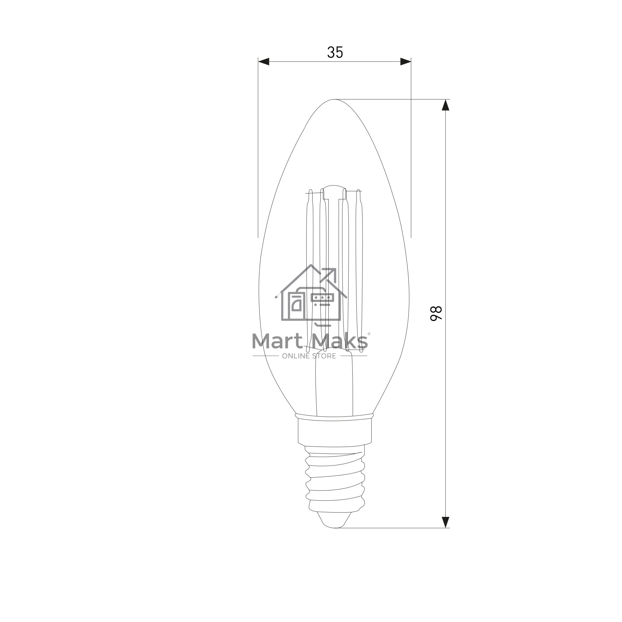 Светодиодная лампа Elektrostandard BLE1409 Свеча 9W 3300K E14 CW35 прозрачный a049062