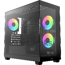 Компьютерный корпус Ocypus Gaммa C52 BK ARGB mATX/win/black/3 ARGB fans/no PSU/Tempered Glass