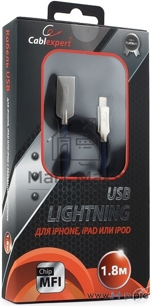Кабель USB Cablexpert для Apple CC-P-APUSB02Bl-1.8M, MFI, AM/Lightning, серия Platinum, длина 1.8м, синий, блистер