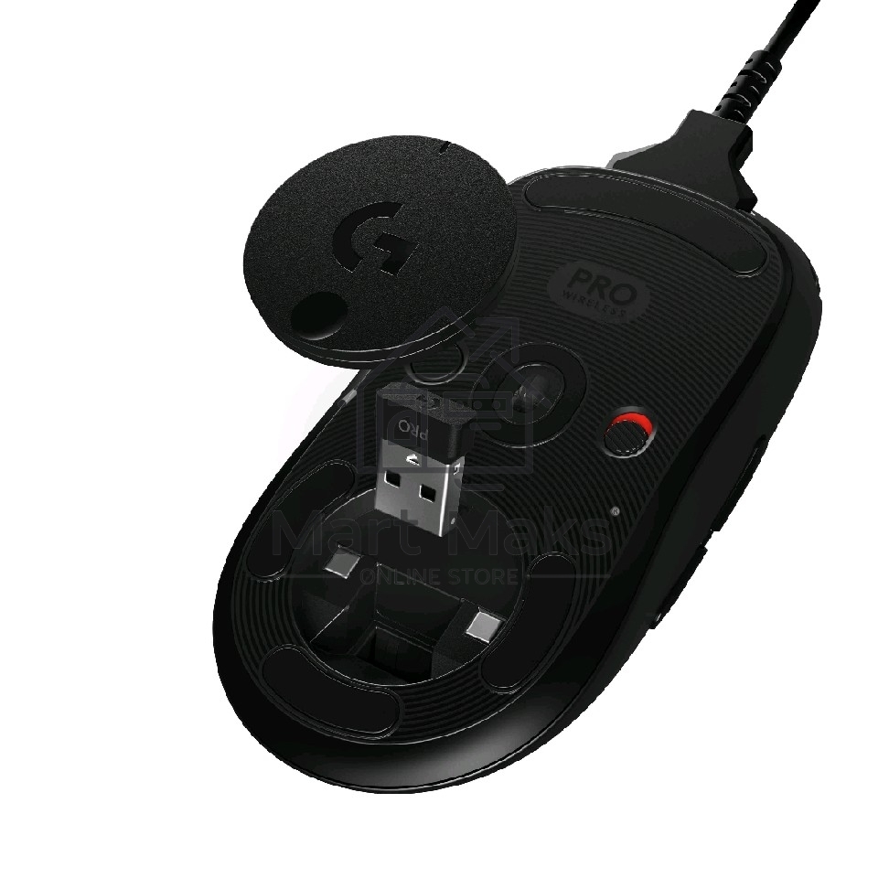 Мышь беспроводная/проводная Logitech G PRO черный, 25600 dpi, радиоканал, USB, кнопки - 7