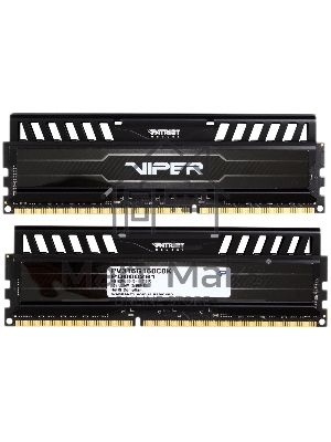 Оперативная память Patriot Viper 3, DDR3, 16Gb (2x8 Gb), 1600 MHz, CL10, DIMM, радиатор, черный
