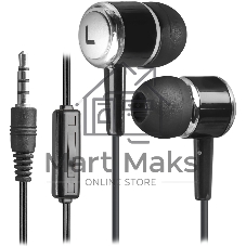 Наушники Defender Pulse 427 черный вставки