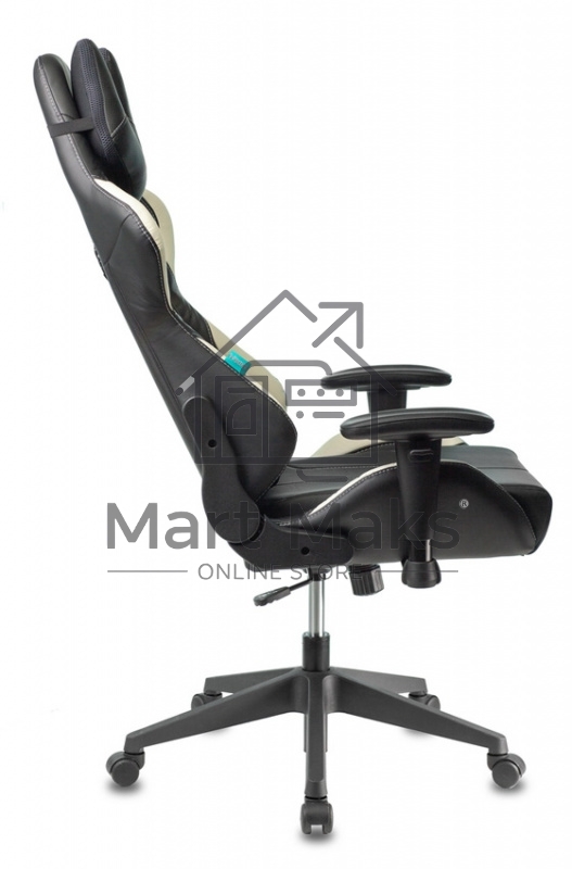 Кресло игровое Бюрократ VIKING 5 AERO WHITE черный/белый искусственная кожа