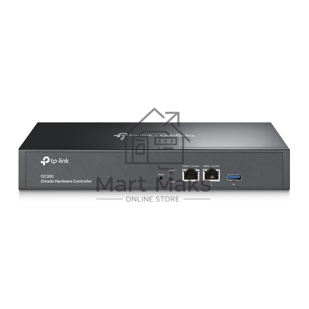 Контроллер TP-Link Omada hardware Controller OC300, 2 gigabit ethernet ports, 1 USB 3.0 port, managed up to 500 Omada Access Points/Switch/Gateway, support batch configuration, firmware upgradation, intelligent network monitoring and captive portal, easy 