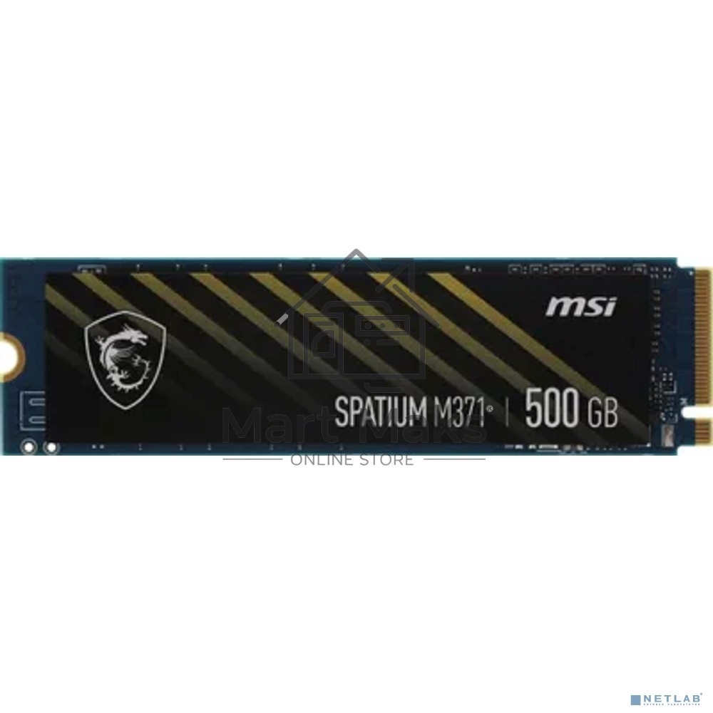 Накопитель SSD MSI 500GB SPATIUM M371 M.2(22x80mm), NVMe, PCIe 3.0 x4, 3D TLC, R/W 2200/1150, IOPs 60 000/200 000, TBW 110, DWPD 0.12