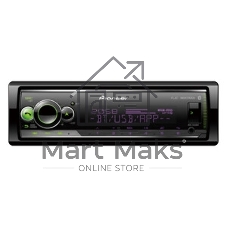 Автомагнитола Pioneer MVH-S520BT, 1 DIN, Bluetooth, USB Type-A, AUX, пульт ДУ, съёмная панель