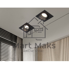Встраиваемый поворотный точечный светильник Ambrella light TN102758 BK черный IP20 GU5.3 100*100*32