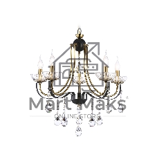 Светильник Ambrella light TR4952/5 BK/GD/CL черный/золото/прозрачный E14*5 max 40W D620*670