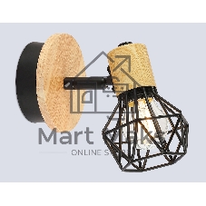 Светильник Ambrella light TR8751 BK/WD черный/дерево IP20 E27 D115*175