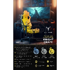 Кресло игровое Knight Craft Dragon синий эко.кожа крестов. металл