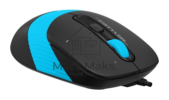 Мышь проводная A4Tech Fstyler FM10 черный/синий, 1600 dpi, USB, кнопки - 4