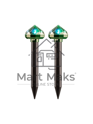 Набор отпугивателей кротов с садовым фонариком (R20*2 кристалл) Rexant