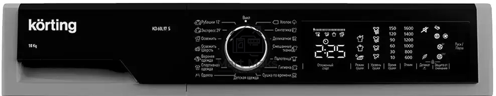 Сушильная машина Korting KD 60L97 S серебристый, 10 кг, сушка - конденсационная, программ - 15, 59.6 x 84.5 x 64 см