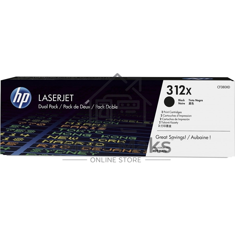 Картридж лазерный двойная упаковка Hewlett-Packard HP 312A CF380XD черный для LaserJet Pro M476dn, M476dw, M476nw 4400 стр.