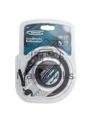 Рулетка геодезическая GROSS 20 м х 13 мм, закр. корп., металл. лента, нейлон, двуст. шкала 31251