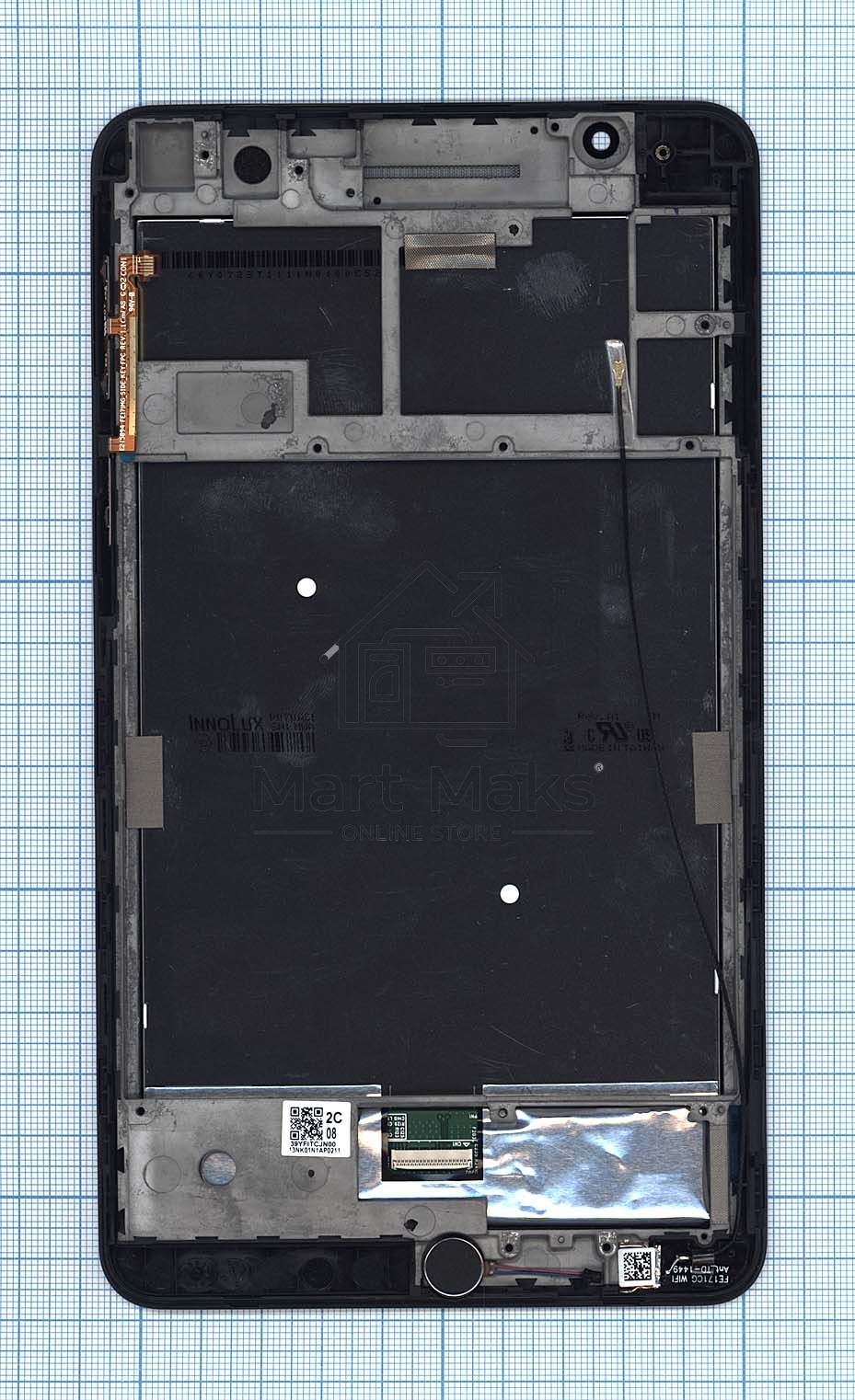 Модуль (матрица + тачскрин) для Asus Fonepad 7 FE171 / FE171CG черный с серебристой рамкой