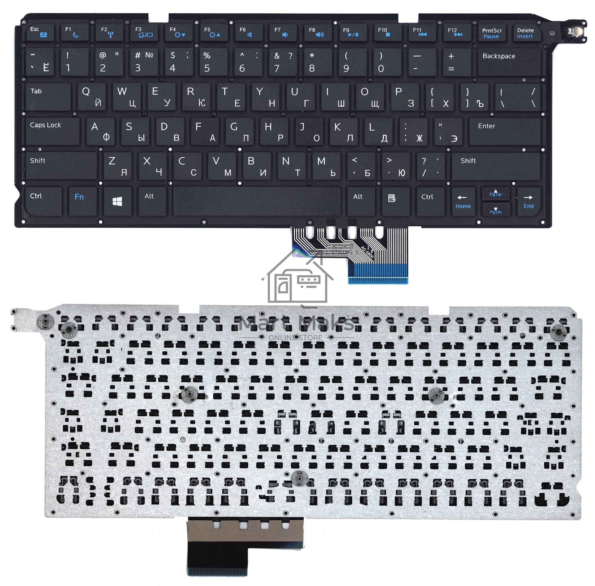 Клавиатура для ноутбука Dell Vosto14 5480R черная без рамки