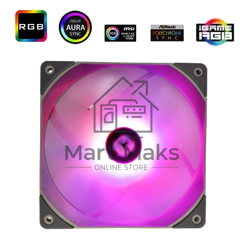 Вентилятор для корпуса Thermalright TL-C14L RGB черный, 140 мм, 1500 об/мин, 26.6 дБ, 4 pin