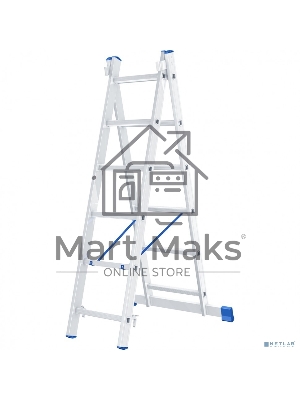 Лестница, 2 х 6 ступеней, алюминиевая, двухсекционная, Россия Сибртех