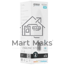 Лампа светодиодная Gauss Elementary 6Вт цок.: E14 свеча 220B 4100K св. свеч. бел. нейт. (упак.: 10 шт)