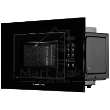 Встраиваемая микроволновая печь Kuppersberg HMW 620 B, объем 20 л, мощность 700 Вт, поворотный стол, High-Tech, 9 автоматических программ, гриль, сенсорное управление, черный
