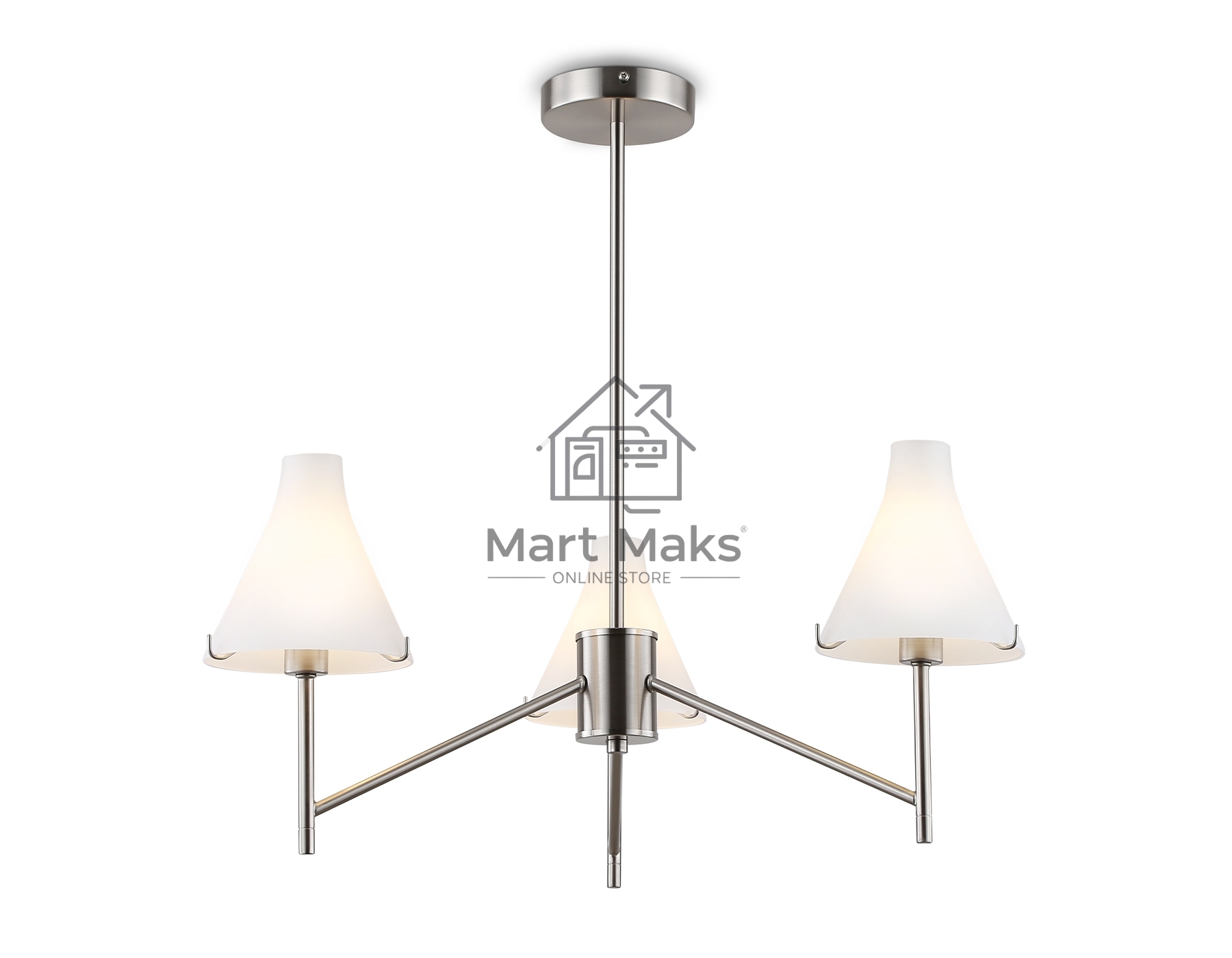 Люстра Ambrella light LH57121/3 SN/FR никель/белый матовый E14/3 max 40W D650*590