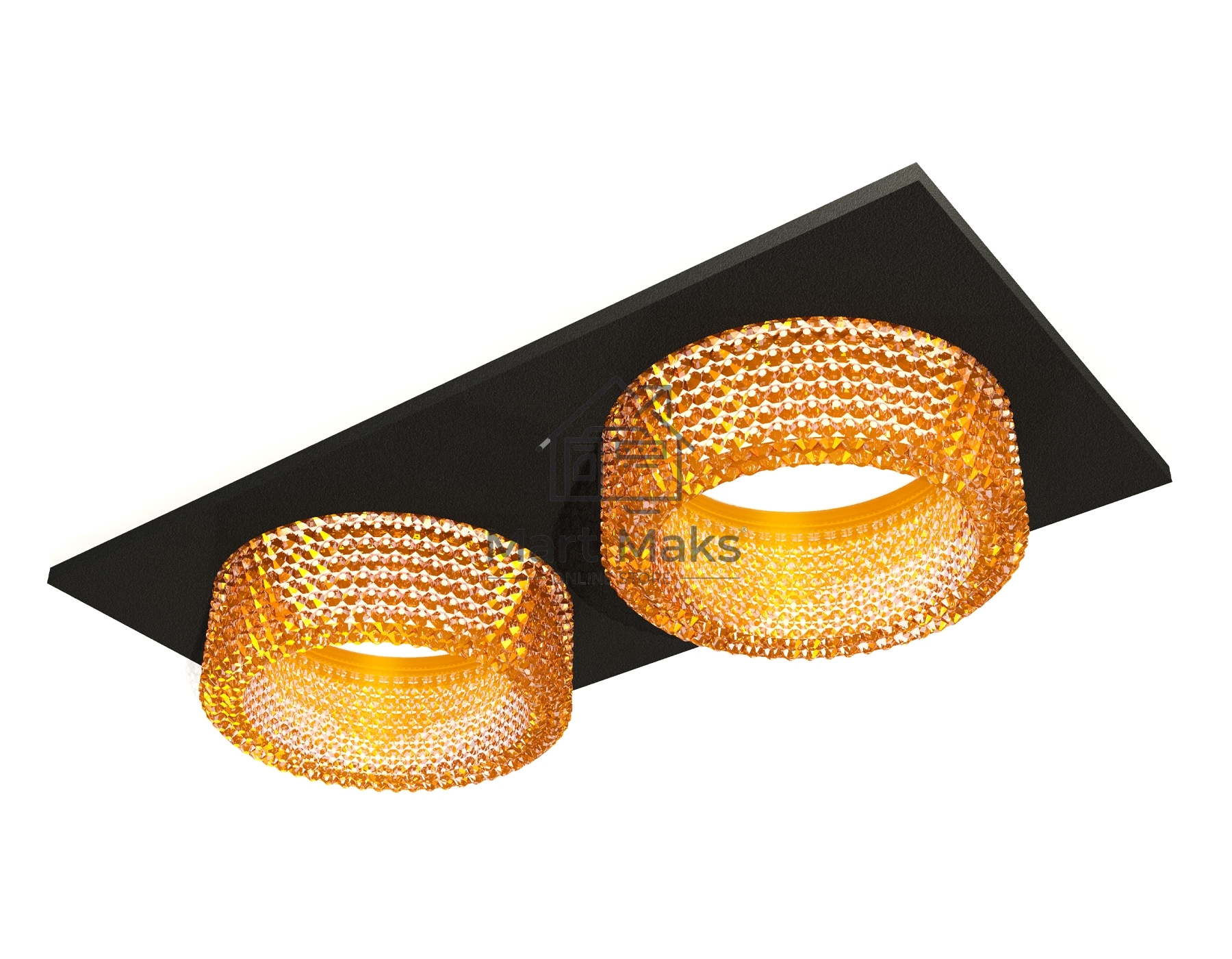Комплект встраиваемого светильника Ambrella light XC6526044 SBK/CF черный песок/голубой MR16 GU5.3 (C6526, N6154)