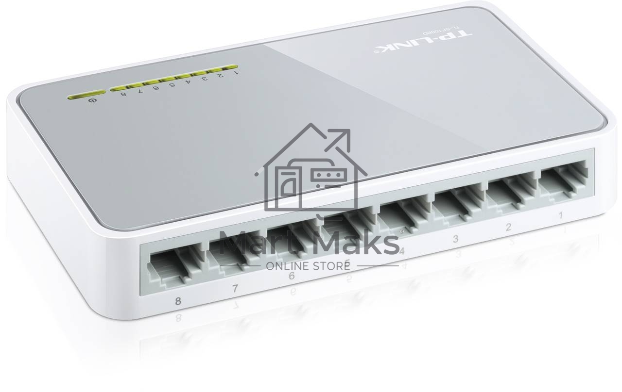 Коммутатор TP-Link SOHO TL-SF1008D Коммутатор 8-port 10/100M mini Desktop Switch, 8 10/100M RJ45 ports, Plastic case