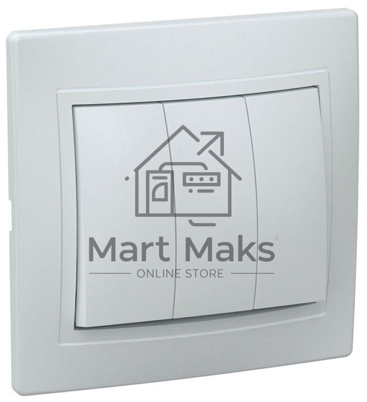 Выключатель 3-кл. СП КВАРТА 10А IP20 белый ИЭК EVK30-K01-10-DM