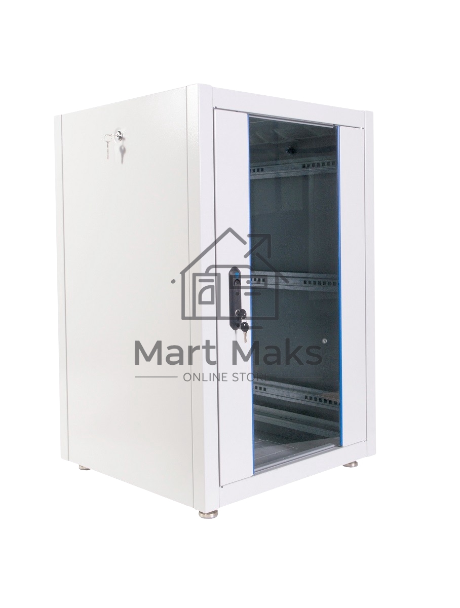 Шкаф телекоммуникационный напольный ЭКОНОМ 18U (600 × 800) дверь стекло, дверь металл
